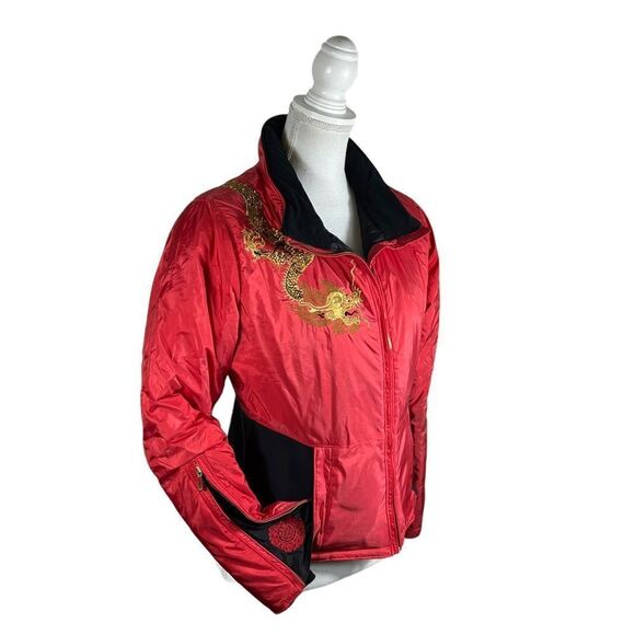 Vintage Obermeyer Limited Edition Red Dragon Red and Black Puffer Jacket - Picture 8 of 13